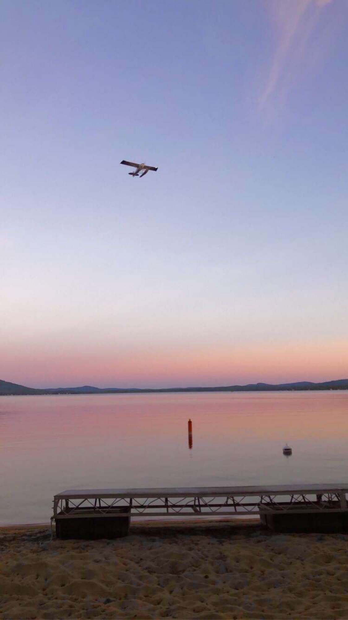 Plane at sunset